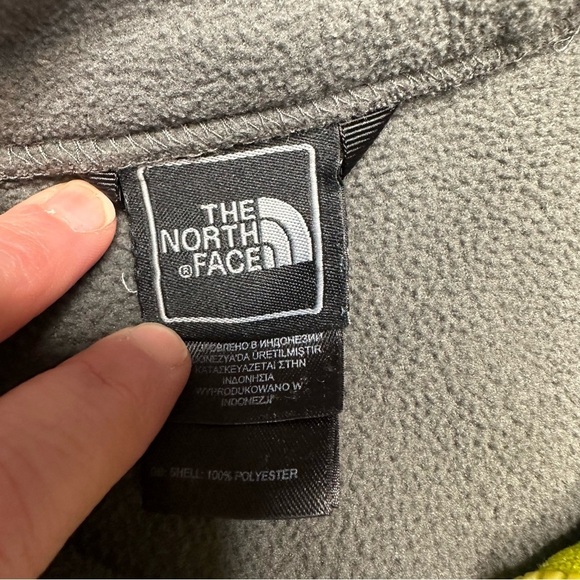 The North Face Fleece Jacket Zippered Fleece Grey & Yellow Size 5 - Picture 7 of 16